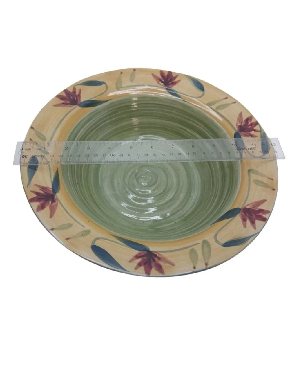 Pier 1 Elizabeth Handpainted Stoneware Large Serving Bowl With Floral Design